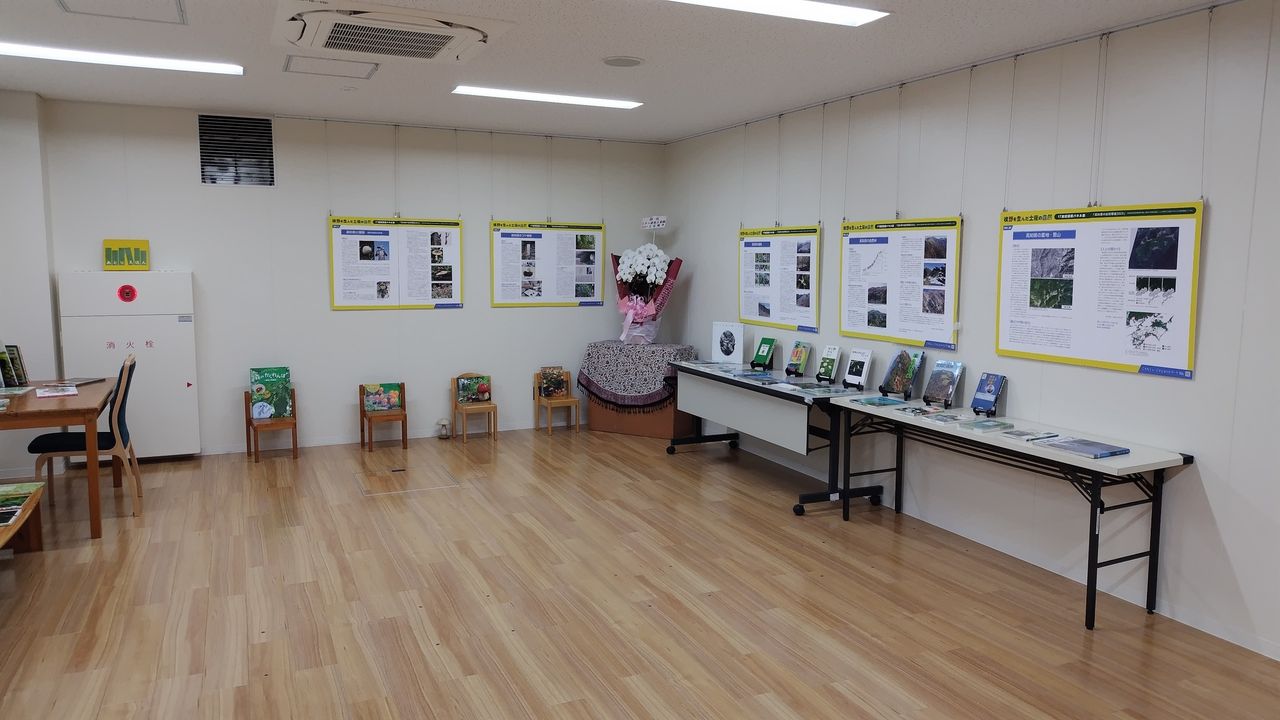 写真：牧野富太郎に関するパネルが展示されています。